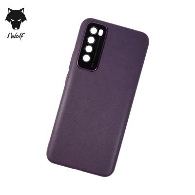 China Anti-fall iWolf Luxury Cover PU Leather Phone Case For Huawei nova 7 For Huawei TPU Case Plain Color Leather Cell Phone Case for sale