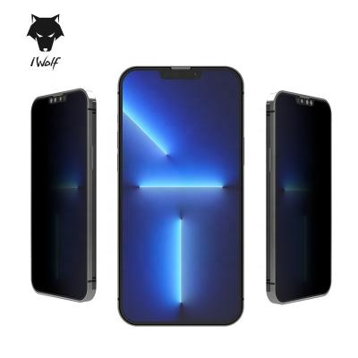 China iWolf 9H 2.5D Anti Spy Privacy Mobile Tempered Glass Privacy Screen Protector Film For iPhone 13 12 11 Pro Max for sale