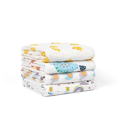 China High Quality Sustainable Absorbent Combed Pure Cotton Water Cotton Pattern Baby Bath Towel Gauze for sale