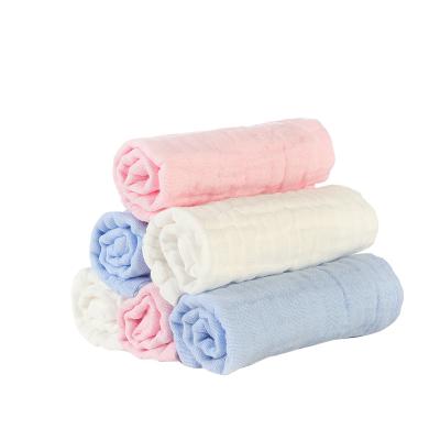 China Sustainable 100% Cotton Gauze Bamboo Muslin Towel Wash Cloth Baby Face Quick Dry for sale