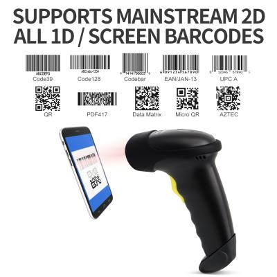 China New Typing 2D Qr code scanner machine blue tooth barcode scanner attached to phone A4 barcode reader for sale