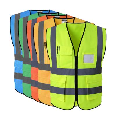 China Water Proof Tape Fabric Construction Safety Safety Vest High Visibility Work Reflective Vest Led for sale