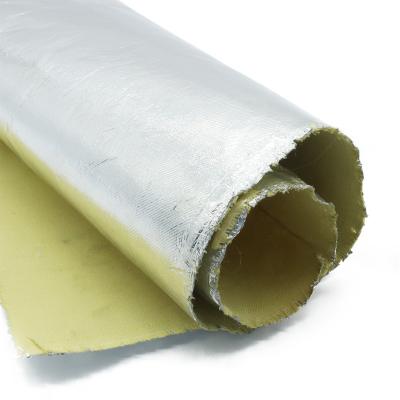 China Flame Retardant Manufacturer Supply Heat Resistant Fire Insulation Clothing Water Repellent Silver Coated Aluminum Foil Aramid Fabric for sale