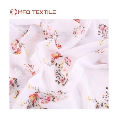 China Wholesale 40gsm Stretch Fabric Flower Pattern Digital Printing 100% Polyester Stretch Fabric For Dress for sale