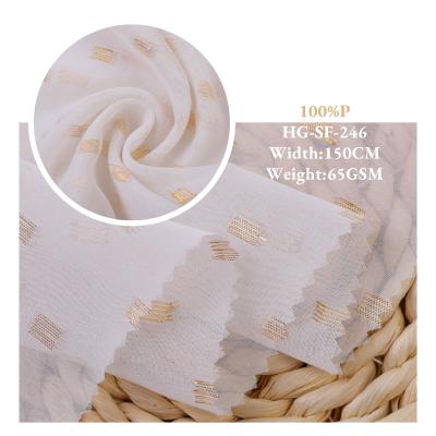 China 100% Polyester 65gsm Lurex Chiffon Fabric Woven Metallic Cut Flower Style Shrink-Resistant For Dress&Blouse for sale