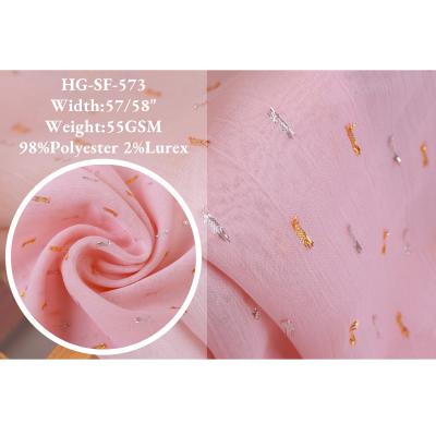 China Hot-Wholesale Shrink-Resistant Chiffon Crepe Polyester Elastic Breathable Metallic Silk Fabric For Blouse for sale