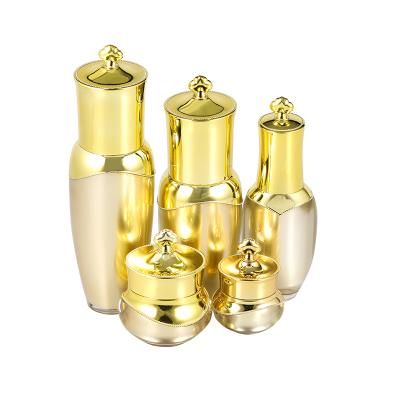 China Personal skin care packaging new design multi-size lady water milk skin care set empty lady cream packaging bottle set jar for sale