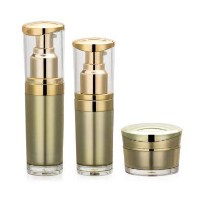 China Wholesale Light Luxury Acrylic Personal Skin Care Packaging Cream Jar Cosmetic Bottle With Pump Head Accept Color Custom Logo Cosmetic Jar for sale