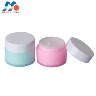 China 10g 15g Plastic Packaging Pink Container Acrylic Frosted Cosmetic Cream Jar PP for sale