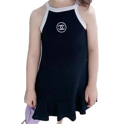 China Girls dress 2022 new summer children's wear in the pure color child Korean style princess dress baby sling skirt for sale