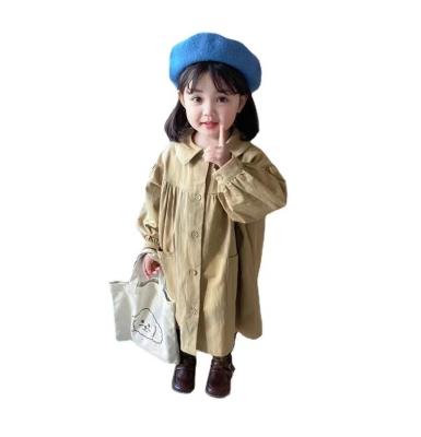 China Anti-wrinkle wholesale Korean version of the British wind dress color girl female baby clothes long new pure spring anorak for sale