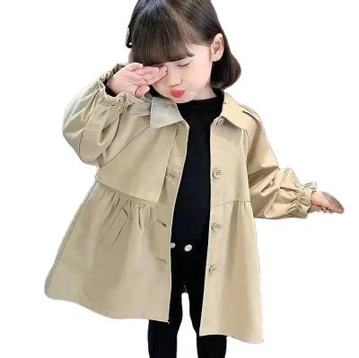 China Children's foreign princess style long pure color long-sleeved girl's coat spring Anti-wrinkle and autumn baby gap coat little new girl's coat for sale