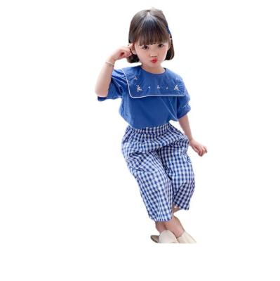 China Other new summer children set girls summer 2022 new children's suit shirt wide leg pants for sale