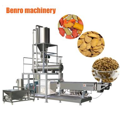 China 100kg/h-3ton/h automatic dog/cat dog/fish pet food making extruder machine processing line for sale