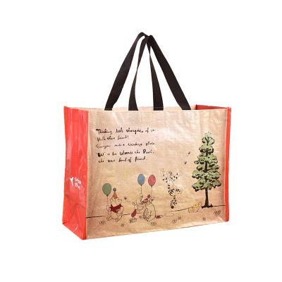 China China Manufacturer Custom Reusable Shopping Bopp Handled Bag Laminated Recycled PP Woven Bag With Logo Printed for sale