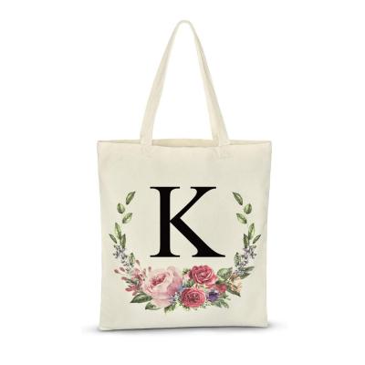 China 2021 New Design Processed Printing Flowers Customized Logo Muslin Sack Canvas Bag Cotton Tote Bag for sale