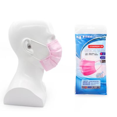 China 2021 China Supplier Pink Adult Disposable Large Face Surgical Medical 3ply Face Mask With EN 14683 2r Type for sale