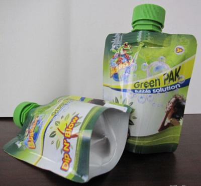 China Food Industry Gravure Printing Foil Sour Milk Liquid Spout Bags With Nozzle for sale