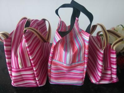 China Polyester Stripe Color Cooler Shoulder Bag Thermal Insulated Bag for sale