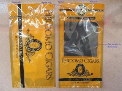 China Portable Mini Ziplock Printed Plastic Bags Preserve Cigar Humidity And Fresh for sale