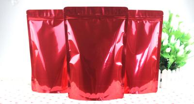 China Red Aluminum Foil Bags High Barrier Dried Fruits Foil Zipper Bags for sale