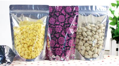 China Resealable Pistachio Nuts Aluminum Foil Packaging Bags One Side Clear for sale