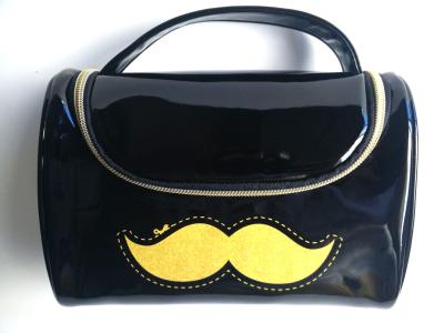 China High-end PVC PU cosmetic zipper bag , fashion make up handle bag for sale