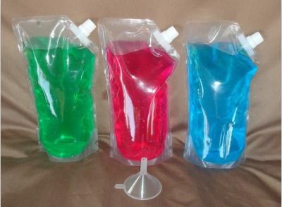 China Clear Self Standing Liquid Spout Bags for sale