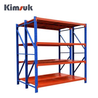 China Wholesale Corrosion Protection Warehouse Shelving System Metal Storage Light Duty Rack Boltless 4 Tier To Assemble Medium Duty Long Span Shelving For Sale for sale