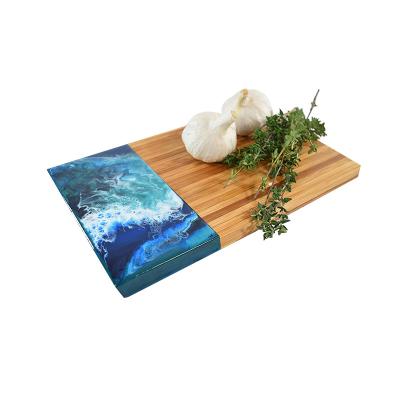 China 24*15*1.2cm Sustainable Surf Bamboo Deli Cutting Serving Board for sale