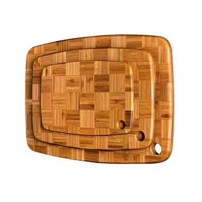 China 3 Serving Tray Disposable Bamboo Cutting Board Set With Hanging Hole Cutting Board Set Wooden Butcher Block for sale