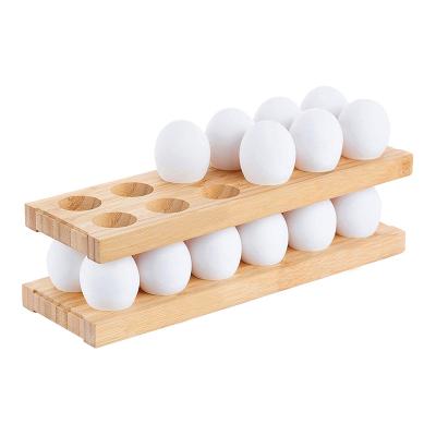 China Viable Bamboo Egg Rack Chicken Egg Rack Kitchen Organizer for Store Egg Kitchen Storage for sale