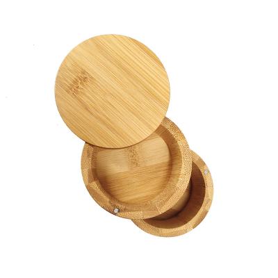 China Round Bamboo Freshness Preservation 2 Tier Sugar Tank Container Saving Design Kitchen Accessories Gift For Mother's Day for sale