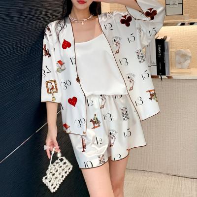 China Monsoon fashion satin pajamas sale pajamas comfortable women's sleepwear 2022 QUICK DRY fashion custom new best new for sale