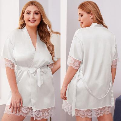 China 2022 summer breathable plus size women's clothing nightgowns wholesale price satin nightgown for women sleep bathrobe for sale