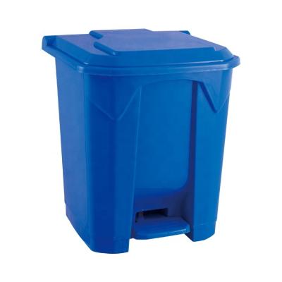 China Waste Bin 30L Sustainable Plastic Garbage Rubbish Recycling Box Office Bin With Pedal for sale