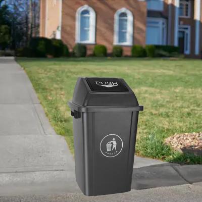 China Sanitation Public Outdoor Bins Manufacturer Waste Bins Plastic Sustainable With Push Cover for sale