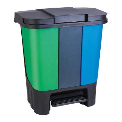 China Sustainable 3 in 1 Wholesale Reusable Plastic Municipal Waste Bin Plastic Bin With Cover for sale