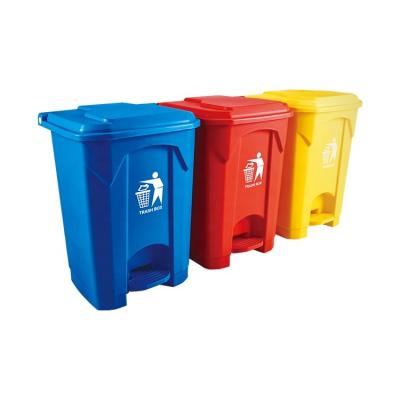 China Durable Durable Pedal Step Foot Waste Bin 50 Liter Plastic Waste Bin Manufacturer for sale