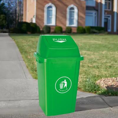 China Sustainable Trash Hand Push Trash Can Recycle 100Lt Dustbin Outdoor Garbage Bin Outdoor Trash Bins for sale