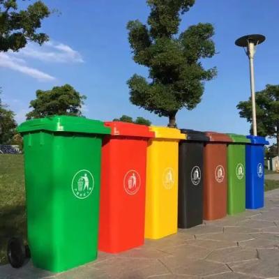 China Sustainable HDPE 120 L Waste Segregation Bin Green Waste Bin With Wheels for sale