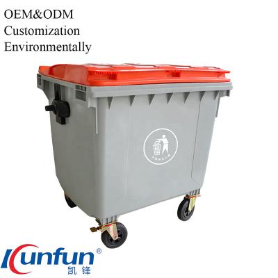 China Sustainable High Capacity Outdoor Waste Bin Trash Can With 1100 Cover Waste Bins for sale