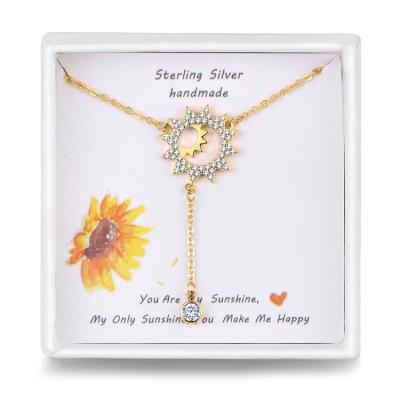 China Custom Made Qings FASHIONABLE 925 Sterling Silver Sun Shine Gold Plated Ladies Women Jewelry Necklace for sale