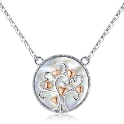 China Nickel Free Customized 925 Sterling Silver Round Tree Jewelry Women Necklace Of Life Best Gift For Family for sale