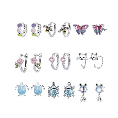 China Hiphop Jewelry Qings 925 Sterling Silver Women Hot Selling Butterfly Stud Earring for sale