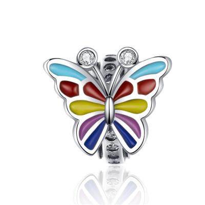 China Nickel Free Qings Butterfly Charms Bead OEM/ODM 925 Sterling Silver Zircon Charm Pendant With High Quality for sale