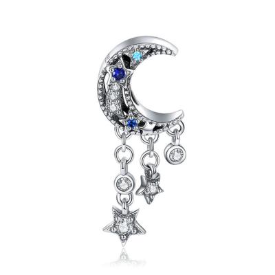 China Nickel Free Silver Fashion Jewelry Qings Moon And Star Sterl Charm For Bracelet And Necklace for sale