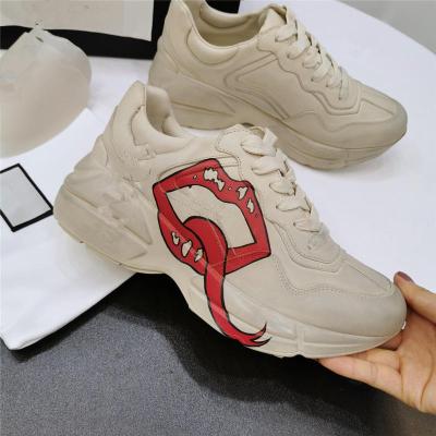 China Original Trainer Logo Sneaker Gg Rhyton Vintage Man Packing Gg Shoes Luxury Fashion Trend Wholesale Good Quality Designer Sneaker for sale