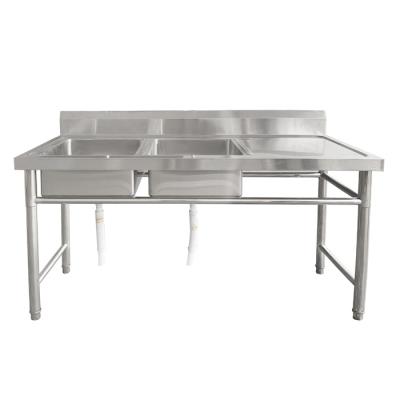 China Work Table with Hand Sink on Left Undermount 304 Stainless Steel Modern Kitchen Sink for sale