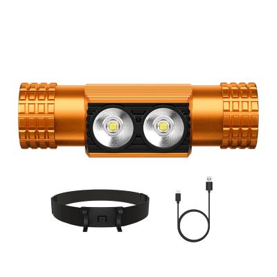 China Type-C High Quality Waterproof Powerful Aluminum Rechargeable Flashlight Led Material LED Headtorch Headlamp USB Rechargeable Flashlight Latest High Power Headlamp Factory Product for sale